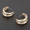 Hammered Abstract Leaf Earrings – Polished Metallic