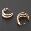 Hammered Abstract Leaf Earrings – Polished Metallic