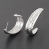 Hammered Abstract Leaf Earrings – Polished Metallic