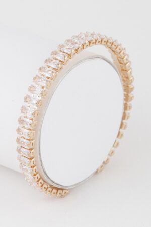 Crystal Bar Cuff Bracelet – Sleek Open Cuff Accent