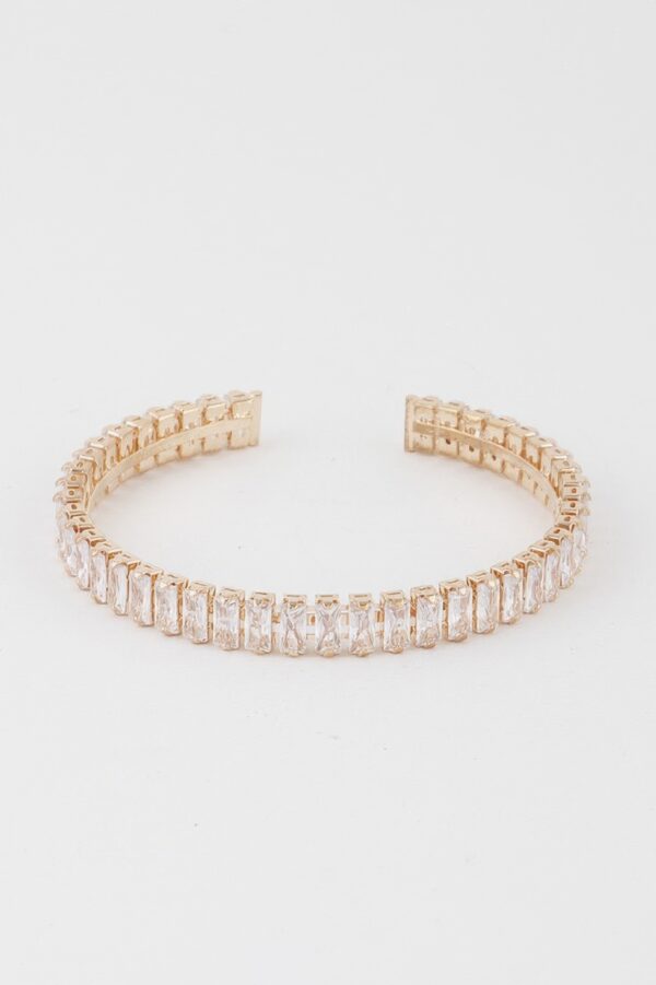 Crystal Bar Cuff Bracelet – Sleek Open Cuff Accent