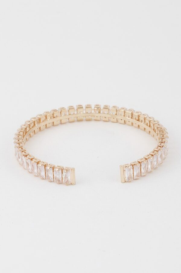 Crystal Bar Cuff Bracelet – Sleek Open Cuff Accent