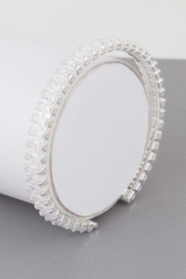 Crystal Bar Cuff Bracelet – Sleek Open Cuff Accent