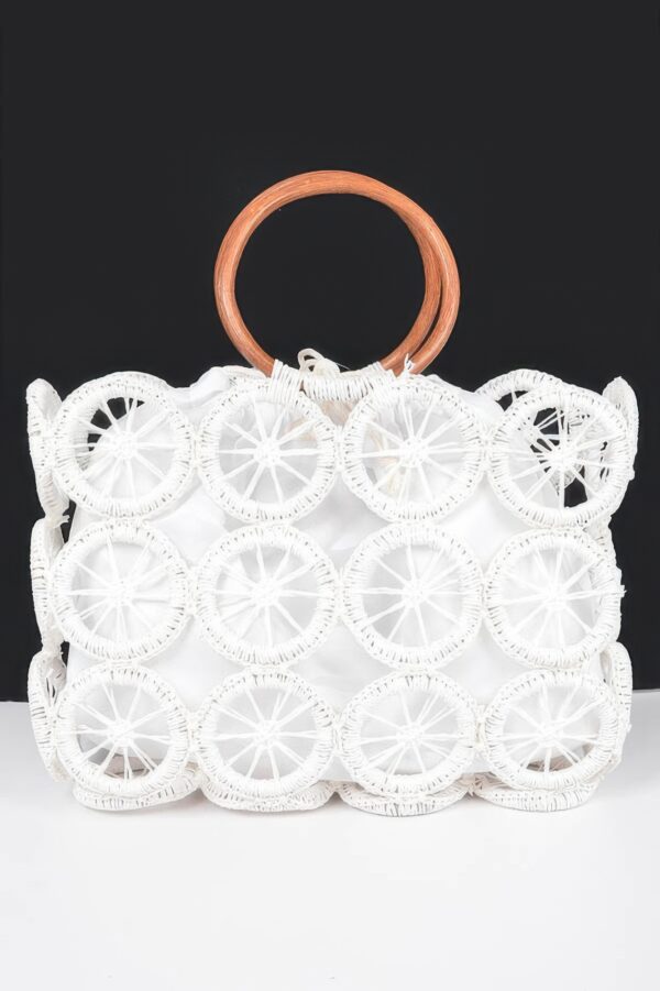 Monotone Crochet Handbag – Structured Mini Tote