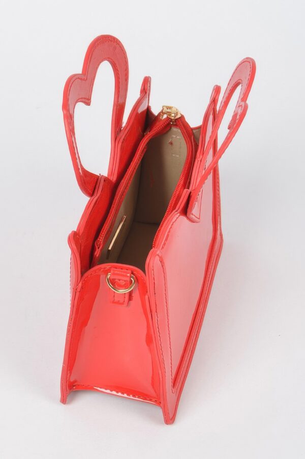 Enamel Top Handle Mini Bag – Glossy Structured Silhouette