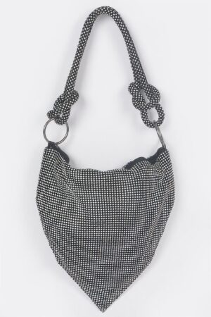 Rhinestone Shoulder Bag with Mixed Metal Trim