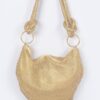 Rhinestone Shoulder Bag with Mixed Metal Trim