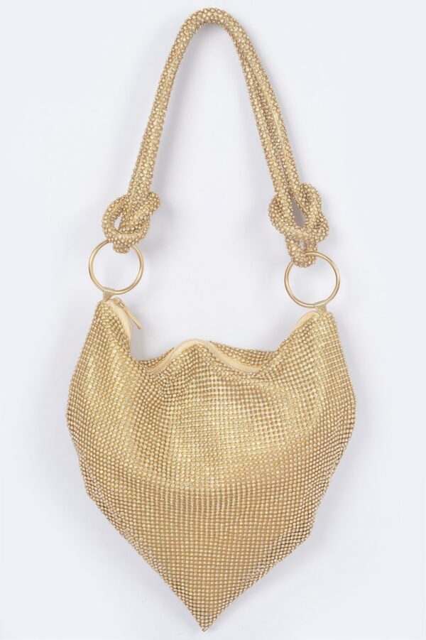 Rhinestone Shoulder Bag with Mixed Metal Trim