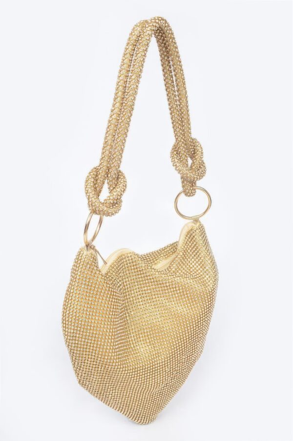 Rhinestone Shoulder Bag with Mixed Metal Trim