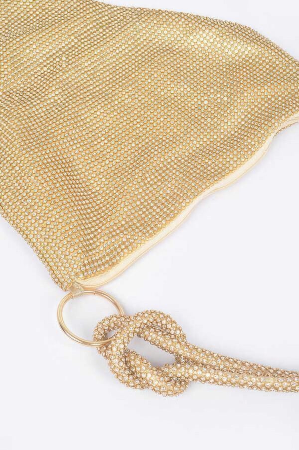 Rhinestone Shoulder Bag with Mixed Metal Trim