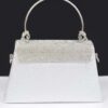 Rhinestone Box Bag with Polished Metal Handle