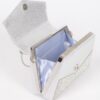 Rhinestone Box Bag with Polished Metal Handle