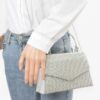 Rhinestone Box Bag with Polished Metal Handle
