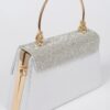 Rhinestone Box Bag with Polished Metal Handle