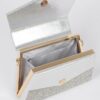 Rhinestone Box Bag with Polished Metal Handle