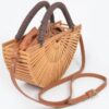 Handmade Bamboo Wide Clutch – Open Weave Neutral