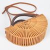 Handmade Bamboo Wide Clutch – Open Weave Neutral