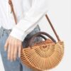 Handmade Bamboo Wide Clutch – Open Weave Neutral