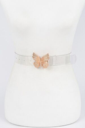 Rhinestone Butterfly Transparent PVC Waist Belt