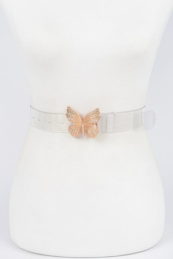 Rhinestone Butterfly Transparent PVC Waist Belt
