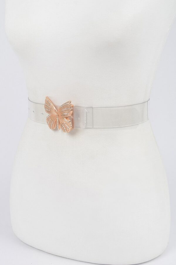 Rhinestone Butterfly Transparent PVC Waist Belt