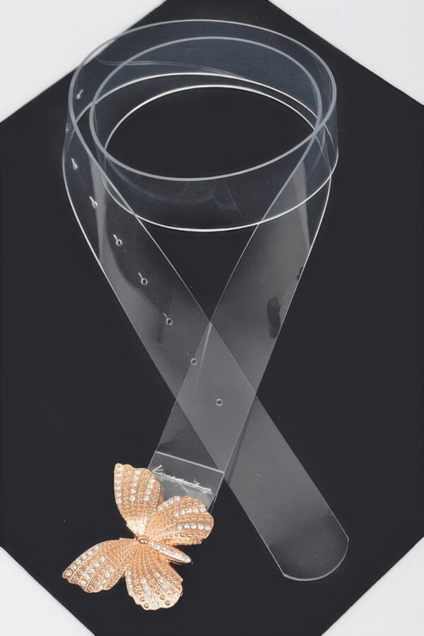 Rhinestone Butterfly Transparent PVC Waist Belt