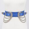 Vegan Elastic Belt with Metal Chain Buckle