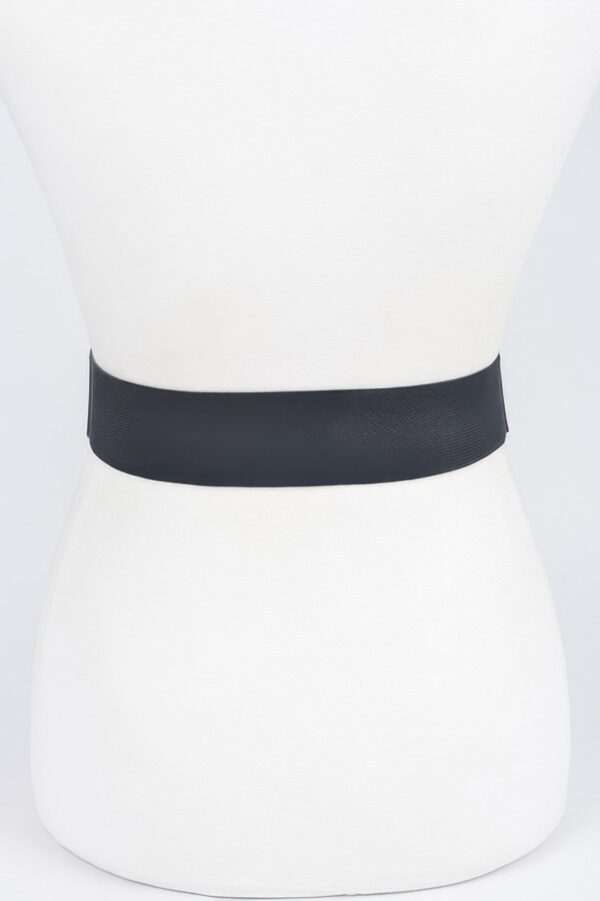 Vegan Elastic Belt with Metal Chain Buckle