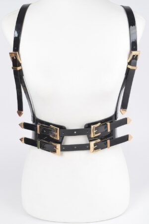 Faux Leather Harness with Structured Silhouette