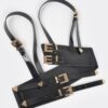 Faux Leather Harness with Structured Silhouette
