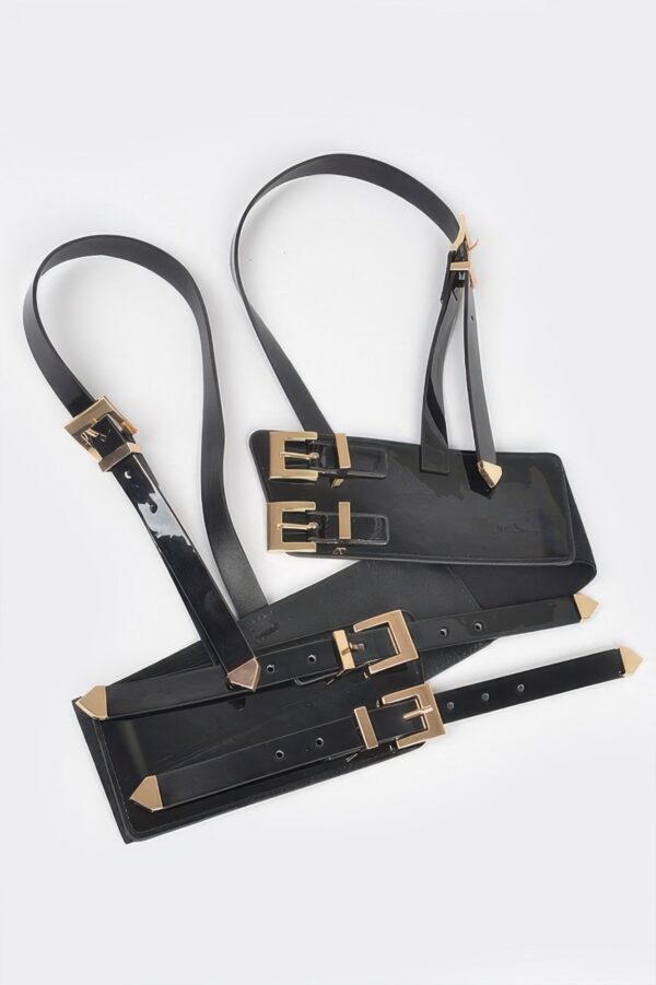 Faux Leather Harness with Structured Silhouette