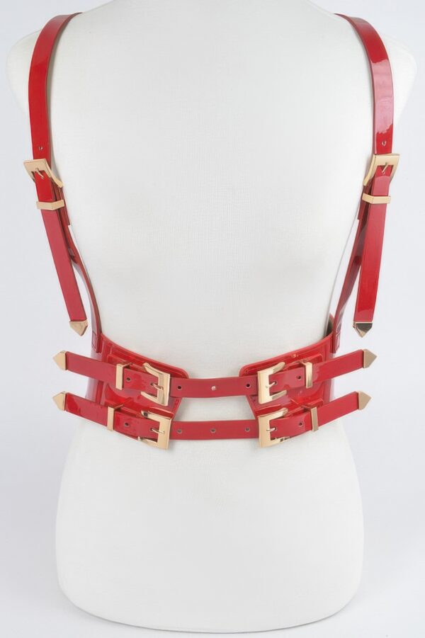 Faux Leather Harness with Structured Silhouette