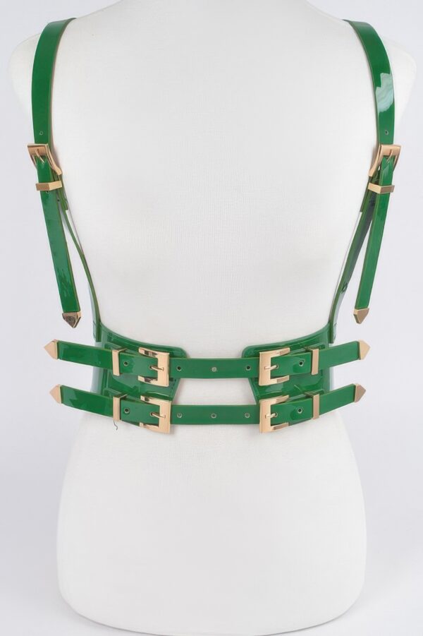 Faux Leather Harness with Structured Silhouette