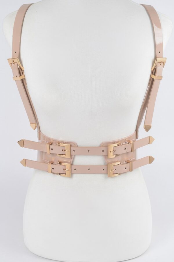 Faux Leather Harness with Structured Silhouette