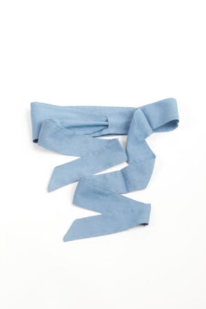 Denim Ribbon Belt – Oversized Tie Bow Accent