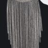 Rhinestone Choker Necklace with Tassel Fringe