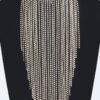 Rhinestone Choker Necklace with Tassel Fringe