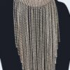 Rhinestone Choker Necklace with Tassel Fringe