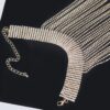 Rhinestone Choker Necklace with Tassel Fringe