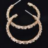 Rectangle Stone Hoop Earrings – Geometric Hoops