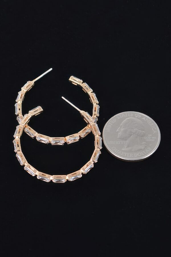 Rectangle Stone Hoop Earrings – Geometric Hoops