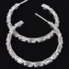 Rectangle Stone Hoop Earrings – Geometric Hoops