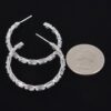 Rectangle Stone Hoop Earrings – Geometric Hoops