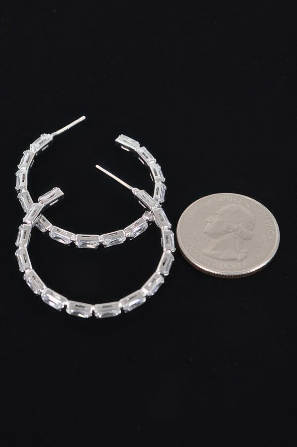 Rectangle Stone Hoop Earrings – Geometric Hoops