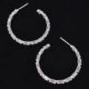 Rectangle Stone Hoop Earrings – Geometric Hoops