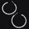 Rectangle Stone Hoop Earrings – Geometric Hoops