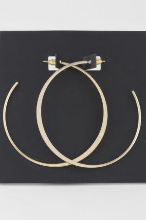 Oversized Flat Hoop Earrings – Polished Metal