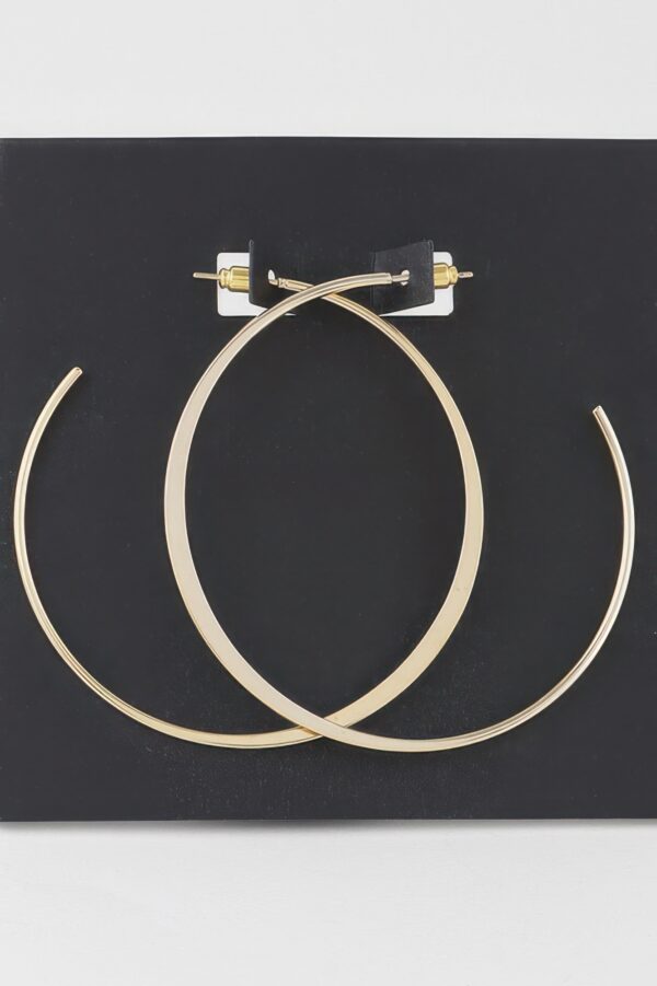 Oversized Flat Hoop Earrings – Polished Metal