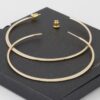 Oversized Flat Hoop Earrings – Polished Metal