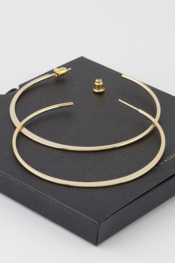 Oversized Flat Hoop Earrings – Polished Metal